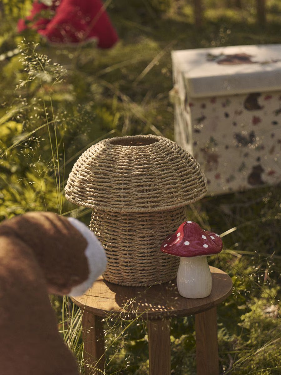 Tischlampe Pilzform – Boho LED Leuchte für Babyzimmer, Herbst Design in Braun
