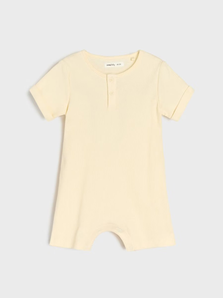 2er-Pack Baby-Strampler – Cremefarben, 100 % Baumwolle, Unisex
