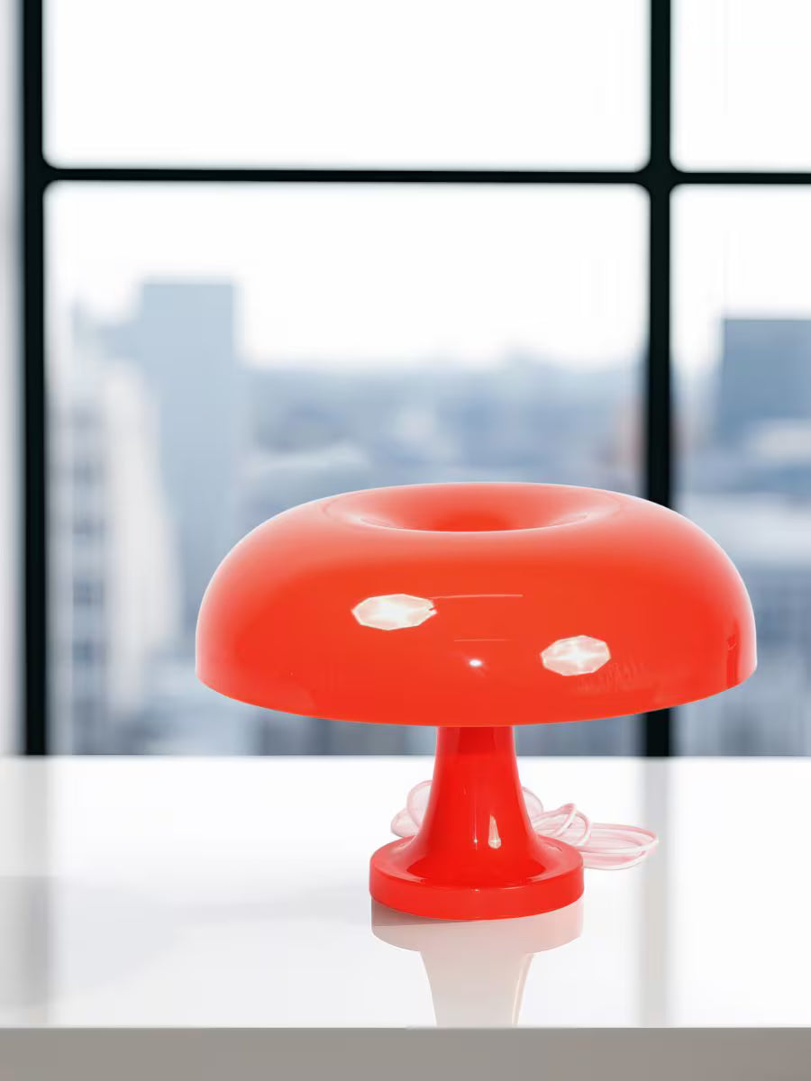 Retro Tischlampe mit Dimmfunktion – runde Tischleuchte mit glänzendem Finish (USB-A)