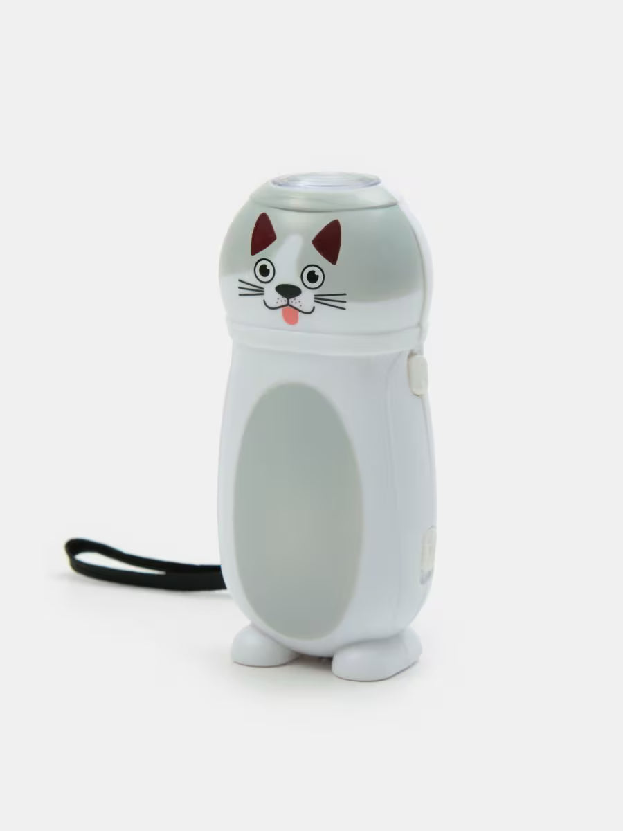 Dynamo-Taschenlampe Katzen-Motiv – LED-Lampe für Kinderzimmer ohne Batterien