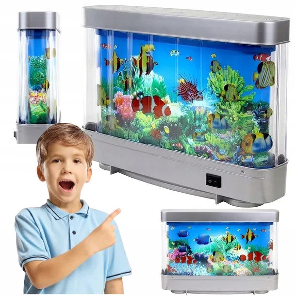Nachtlampe Kinder Aquarium LED – Künstliches Aquarium mit farbigem Licht & schwimmenden Fischen Produktbeschreibung