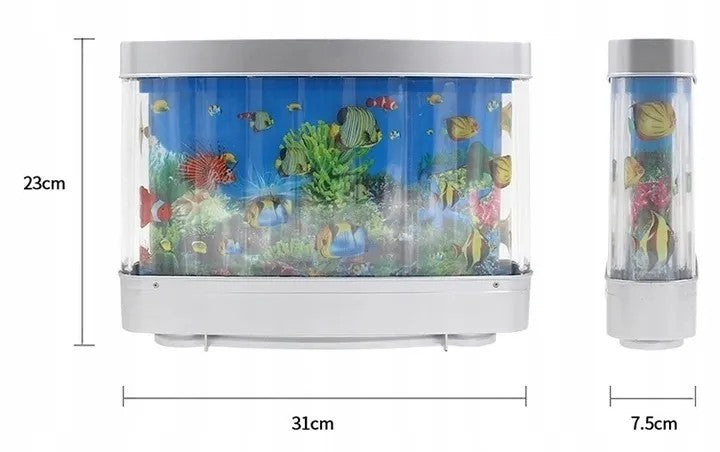 Nachtlampe Kinder Aquarium LED – Künstliches Aquarium mit farbigem Licht & schwimmenden Fischen Produktbeschreibung