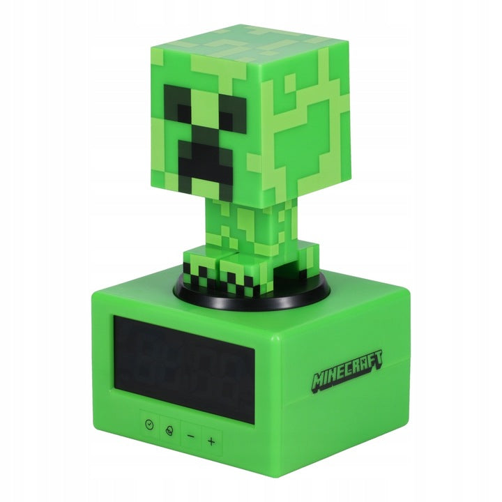 Minecraft Creeper Wecker & Nachtlicht – ICONS Alarmuhr für Kinder – Offizielles Lizenzprodukt