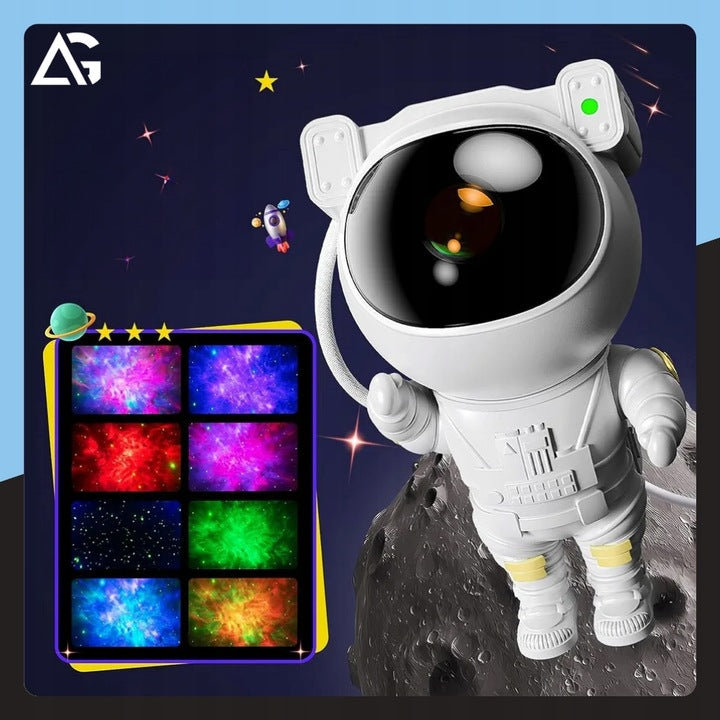 Projektor Sterne Astronaut Nachtlicht für Kinder – LED Galaxie Lampe mit Fernbedienung & 8 Modi