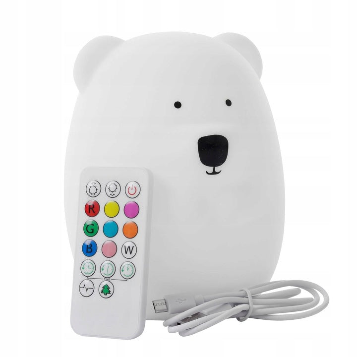 Severno Kids Silikon Nachtlampe RGB LED XXL für Kinder – USB & Fernbedienung, 9 Farben, 9 Helligkeitsstufen