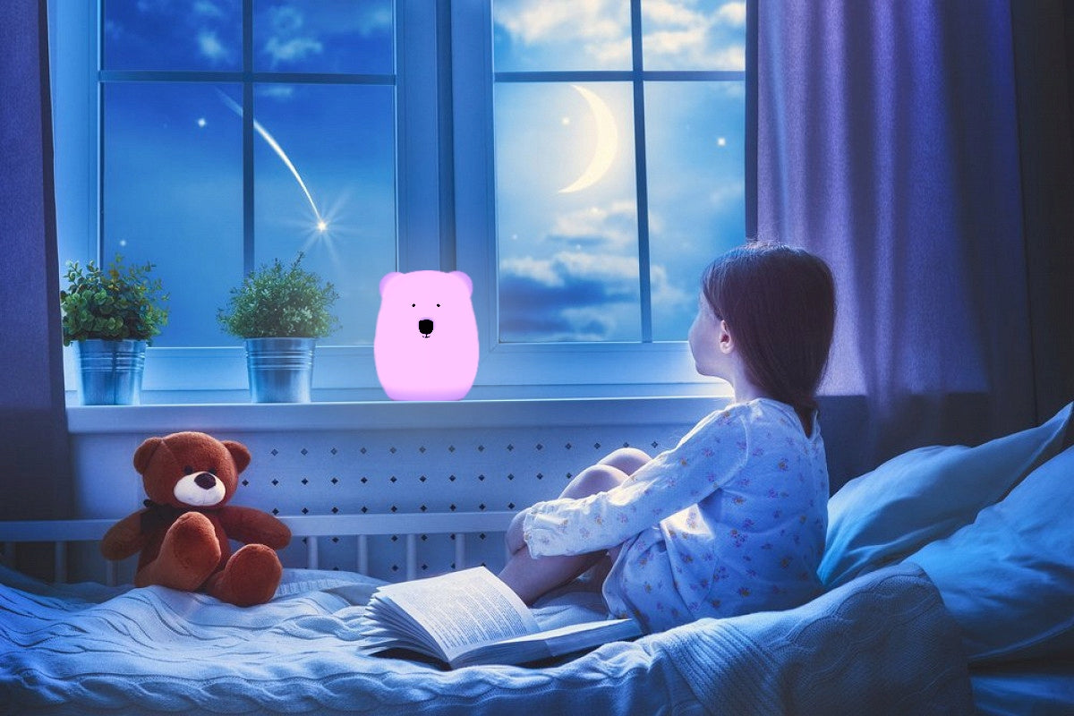Severno Kids Silikon Nachtlampe RGB LED XXL für Kinder – USB & Fernbedienung, 9 Farben, 9 Helligkeitsstufen