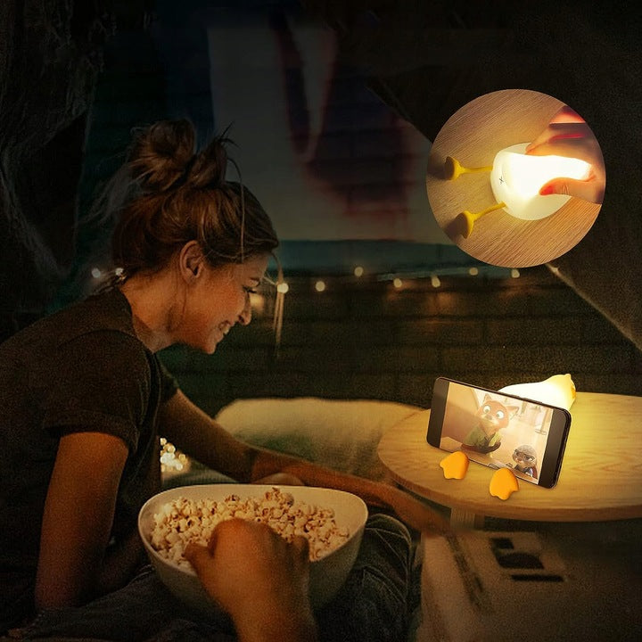 Lustige Nachtlampe Ente LED – Silikon Kinderlampe mit Timer & Touch-Steuerung