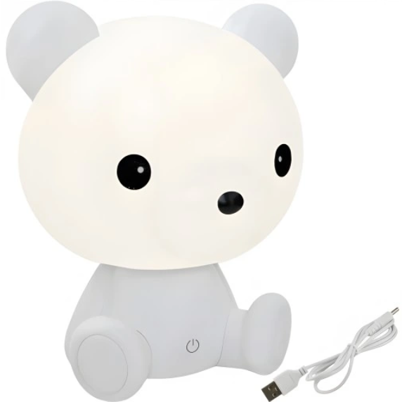 Nachtlicht Bär Kinderlampe – LED Tischlampe Steckdose Weiß 3D Dekoration