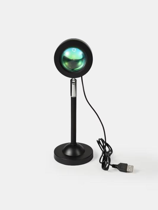Projektionslampe LED Schwarz – Runde Stimmungsleuchte für Wohnzimmer & Schlafzimmer
