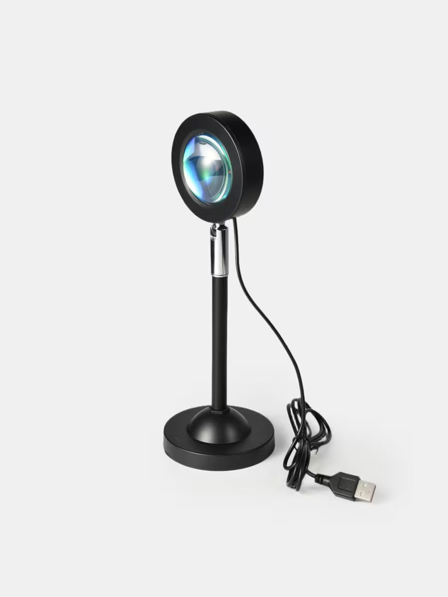 Projektionslampe LED Schwarz – Runde Stimmungsleuchte für Wohnzimmer & Schlafzimmer
