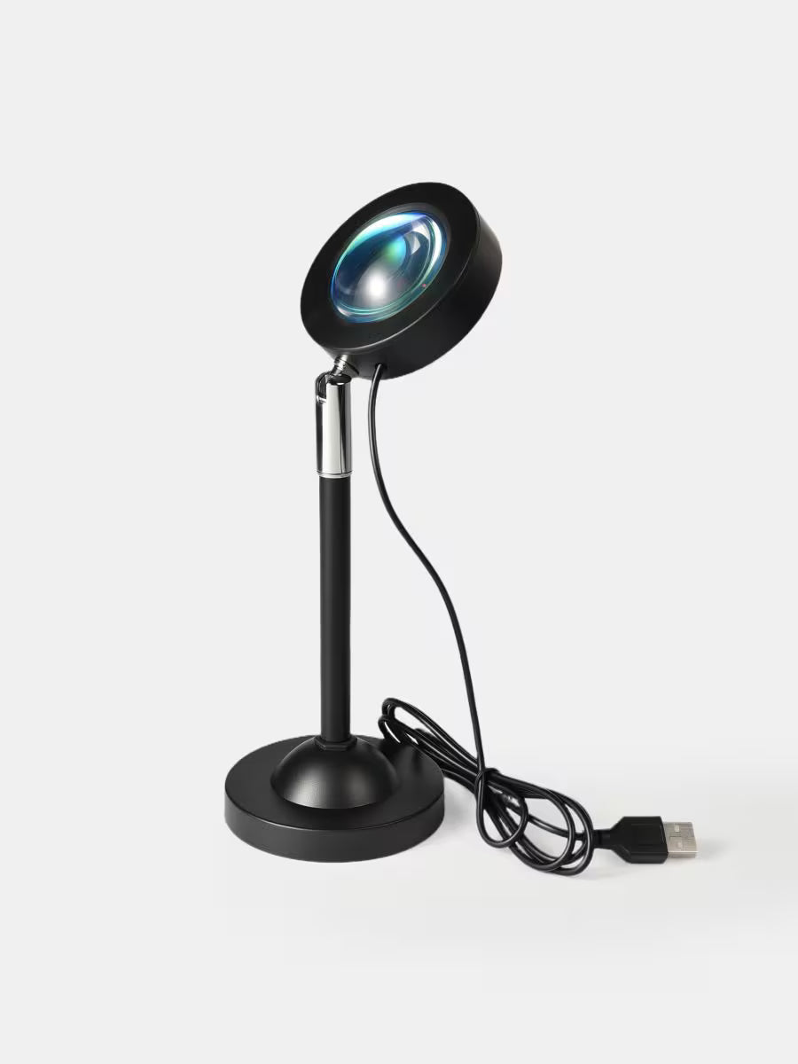 Projektionslampe LED Schwarz – Runde Stimmungsleuchte für Wohnzimmer & Schlafzimmer