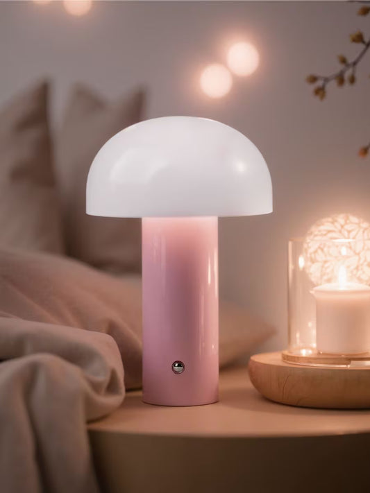 LED-Tischlampe in Pastellrosa