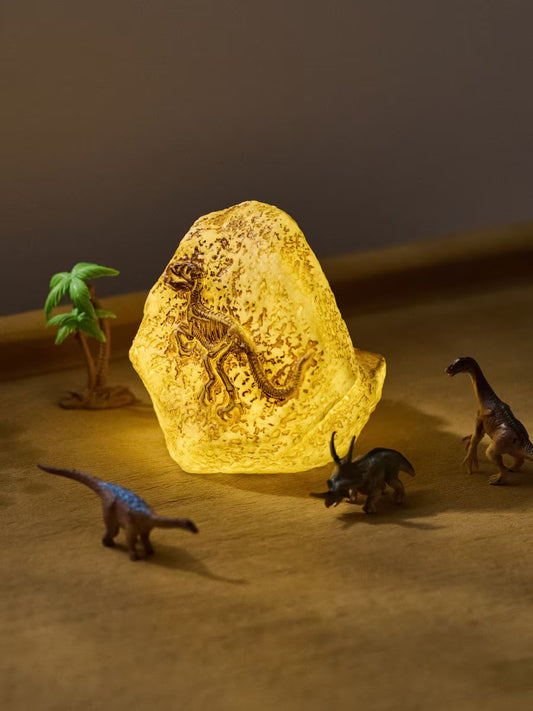 LED-Lampe mit Fossilien-Motiv – kabellose Kinderzimmer-Leuchte (Warmweiß)