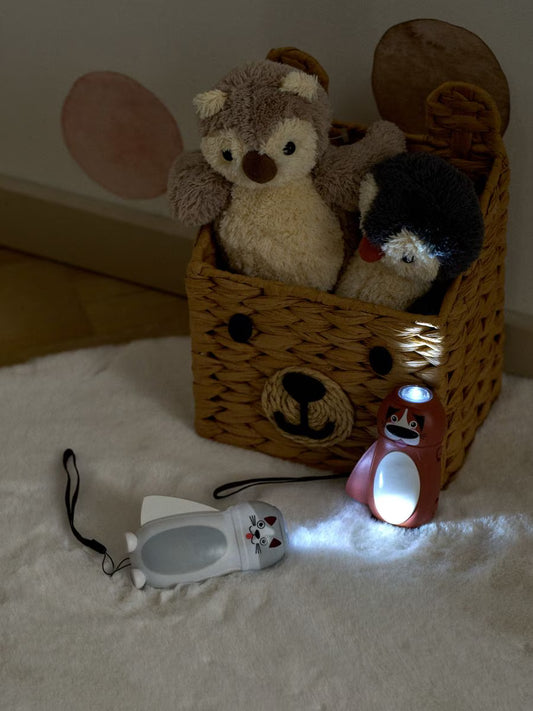 Dynamo-Taschenlampe Katzen-Motiv – LED-Lampe für Kinderzimmer ohne Batterien