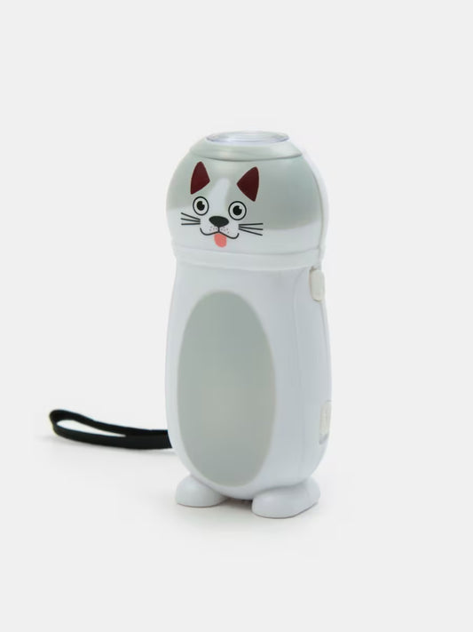 Dynamo-Taschenlampe Katzen-Motiv – LED-Lampe für Kinderzimmer ohne Batterien