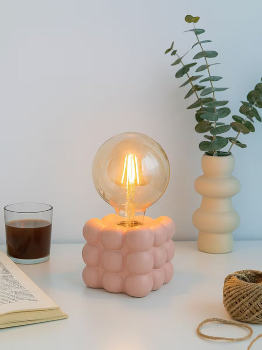 LED Stehlampe Bubble Rosa – Skandinavische Dekoleuchte für Wohnzimmer & Schlafzimmer