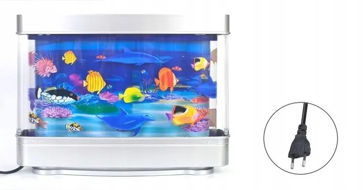 Nachtlampe Kinder Aquarium LED – Künstliches Aquarium mit farbigem Licht & schwimmenden Fischen  Produktbeschreibung