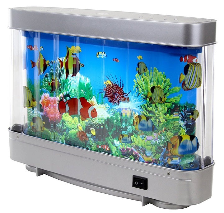 Nachtlampe Kinder Aquarium LED – Künstliches Aquarium mit farbigem Licht & schwimmenden Fischen  Produktbeschreibung