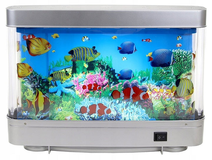 Nachtlampe Kinder Aquarium LED – Künstliches Aquarium mit farbigem Licht & schwimmenden Fischen  Produktbeschreibung