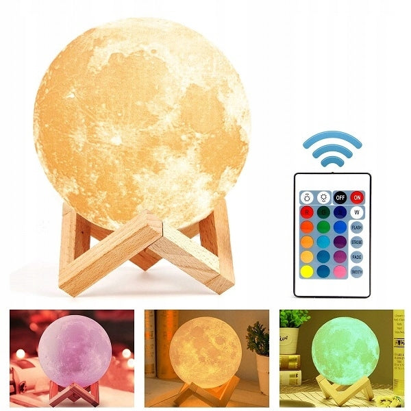 3D Mondlampe LED Nachtlicht mit Fernbedienung & Touch – XXL Moonlight Lampe 19 cm – Deko & Geschenk