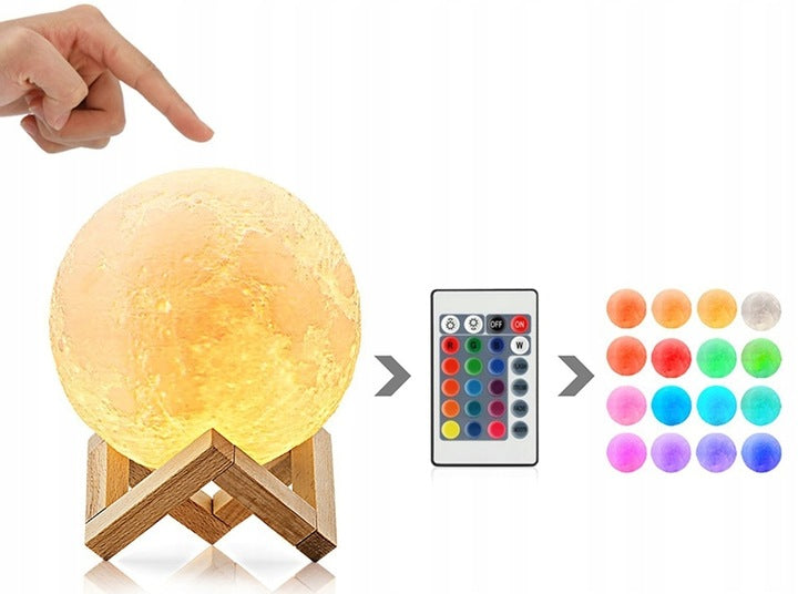 3D Mondlampe LED Nachtlicht mit Fernbedienung & Touch – XXL Moonlight Lampe 19 cm – Deko & Geschenk