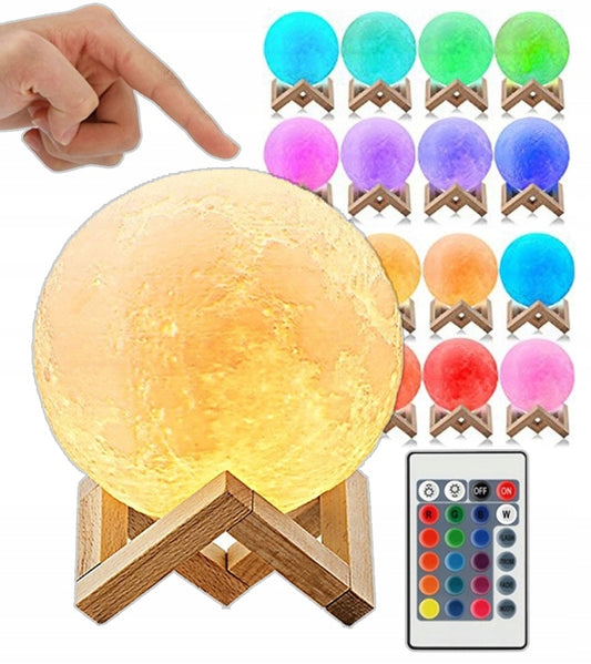 3D Mondlampe LED Nachtlicht mit Fernbedienung & Touch – XXL Moonlight Lampe 19 cm – Deko & Geschenk