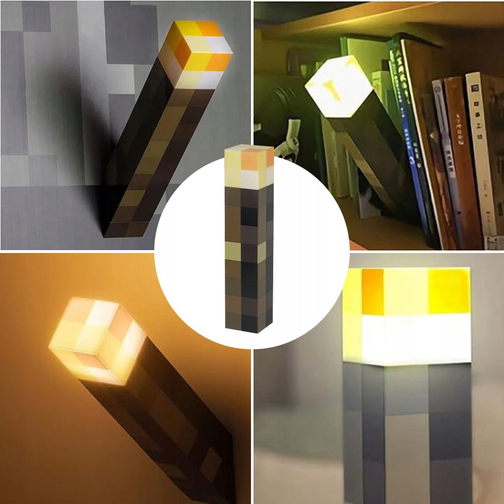 Minecraft Nachtlampe Torch – LED Lampe, 28 cm, mehrfarbig, USB wiederaufladbar