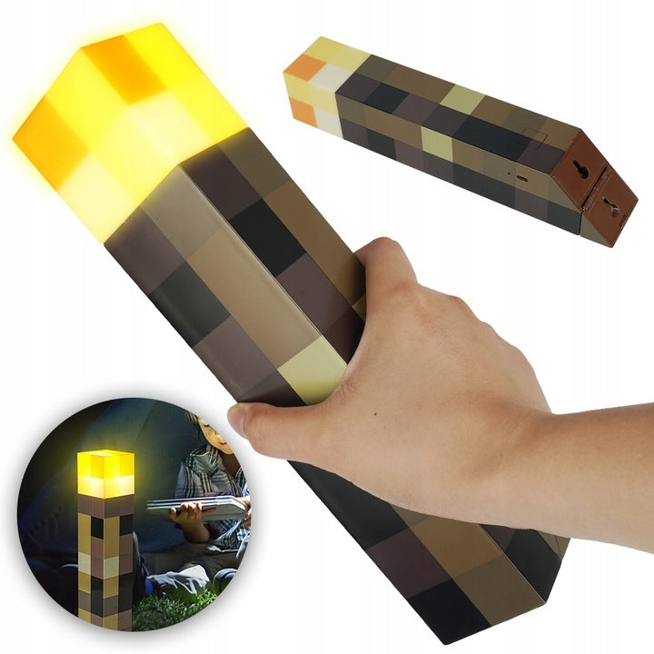 Minecraft Nachtlampe Torch – LED Lampe, 28 cm, mehrfarbig, USB wiederaufladbar