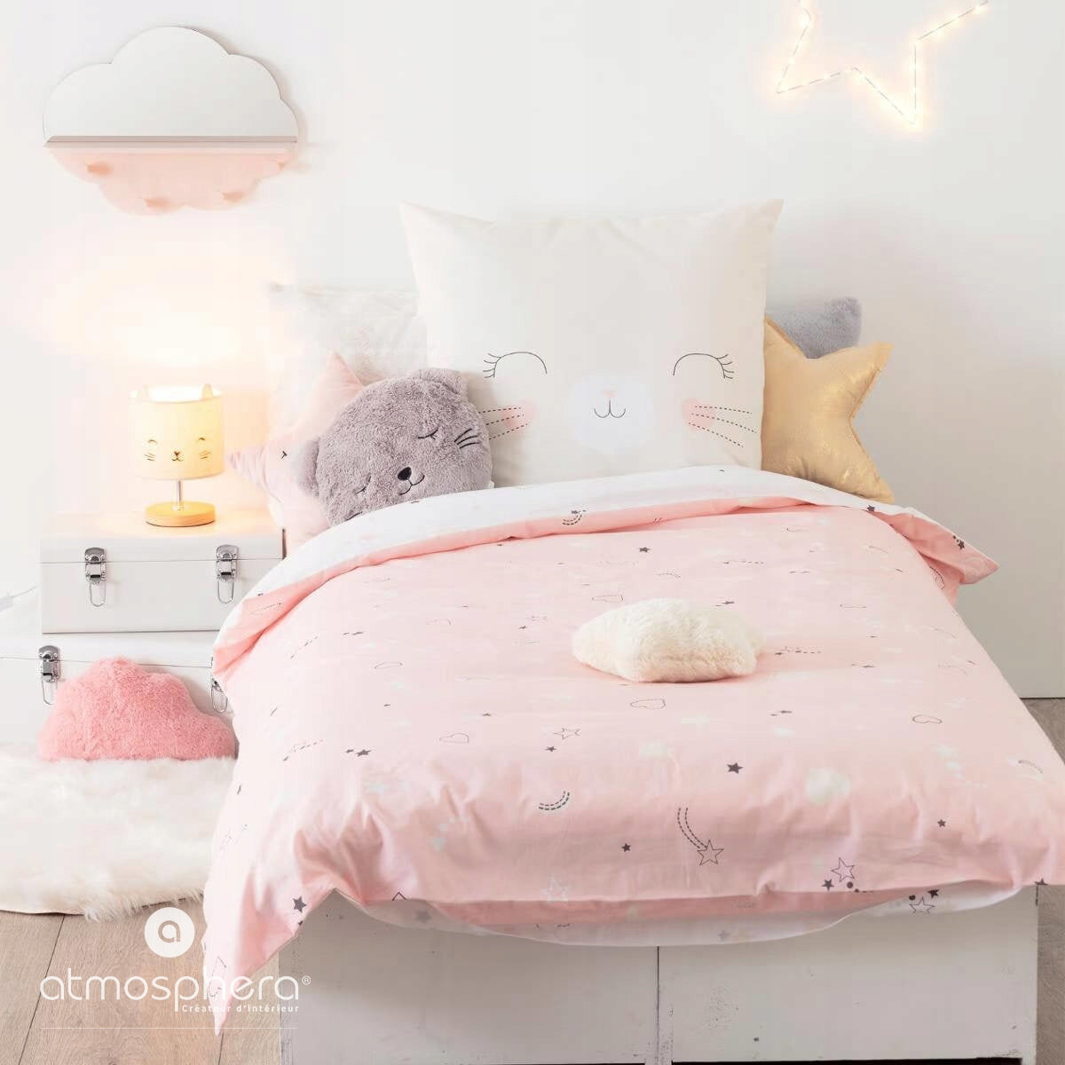 Kinder Nachtlampe mit Schirm „Kätzchen mit Ohren“ – Atmosphera for Kids