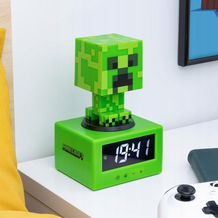 Minecraft Creeper Wecker & Nachtlicht – ICONS Alarmuhr für Kinder – Offizielles Lizenzprodukt