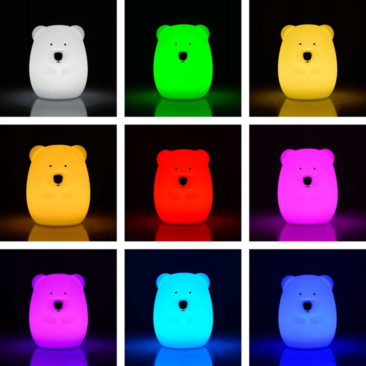 Severno Kids Silikon Nachtlampe RGB LED XXL für Kinder – USB & Fernbedienung, 9 Farben, 9 Helligkeitsstufen