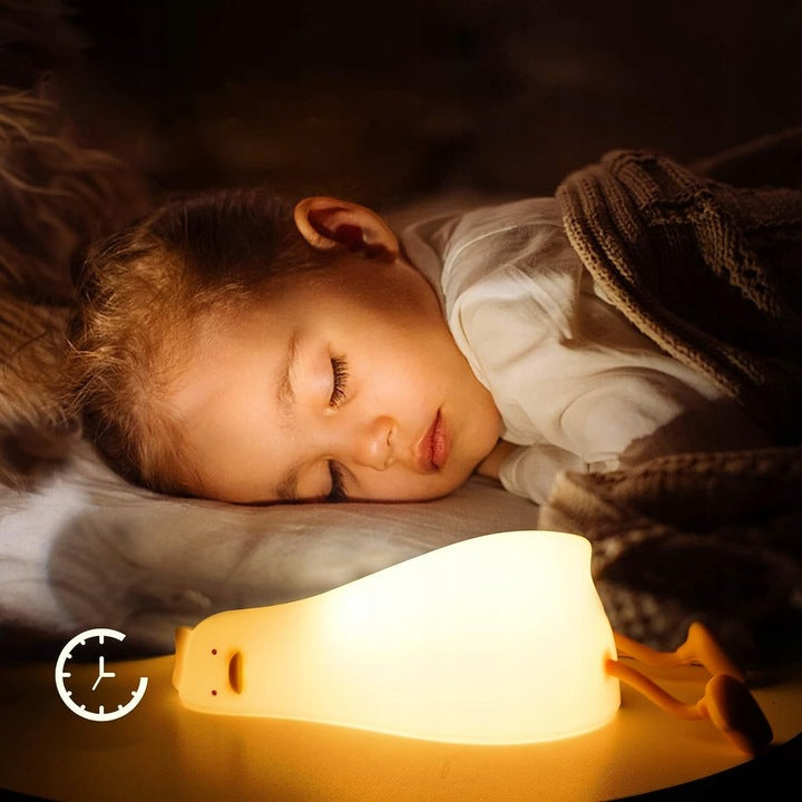 Lustige Nachtlampe Ente LED – Silikon Kinderlampe mit Timer & Touch-Steuerung
