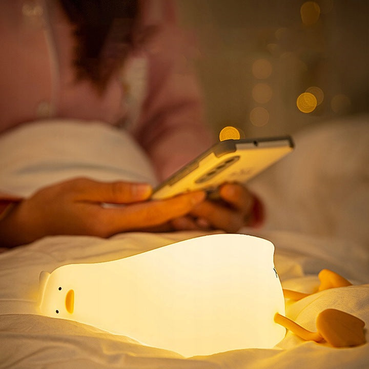 Lustige Nachtlampe Ente LED – Silikon Kinderlampe mit Timer & Touch-Steuerung