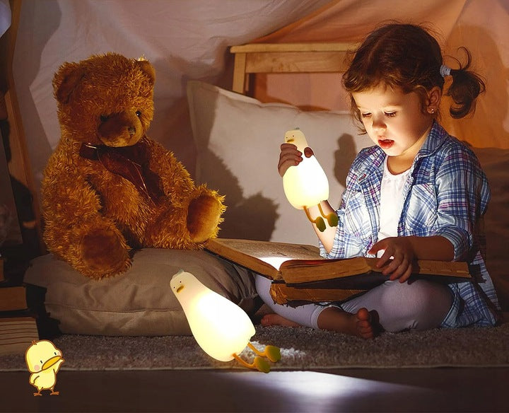 Lustige Nachtlampe Ente LED – Silikon Kinderlampe mit Timer & Touch-Steuerung